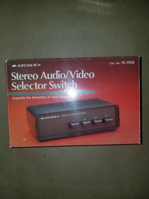 Archer Stereo Audio / Video Selector Switch 15-1956 4 Inputs Stereo NIB