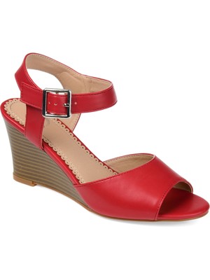 

JOURNEE COLLECTION Женская красная стелька Ricci на танкетке с круглым носком Slingback, Красный, RICCI-WEDGE