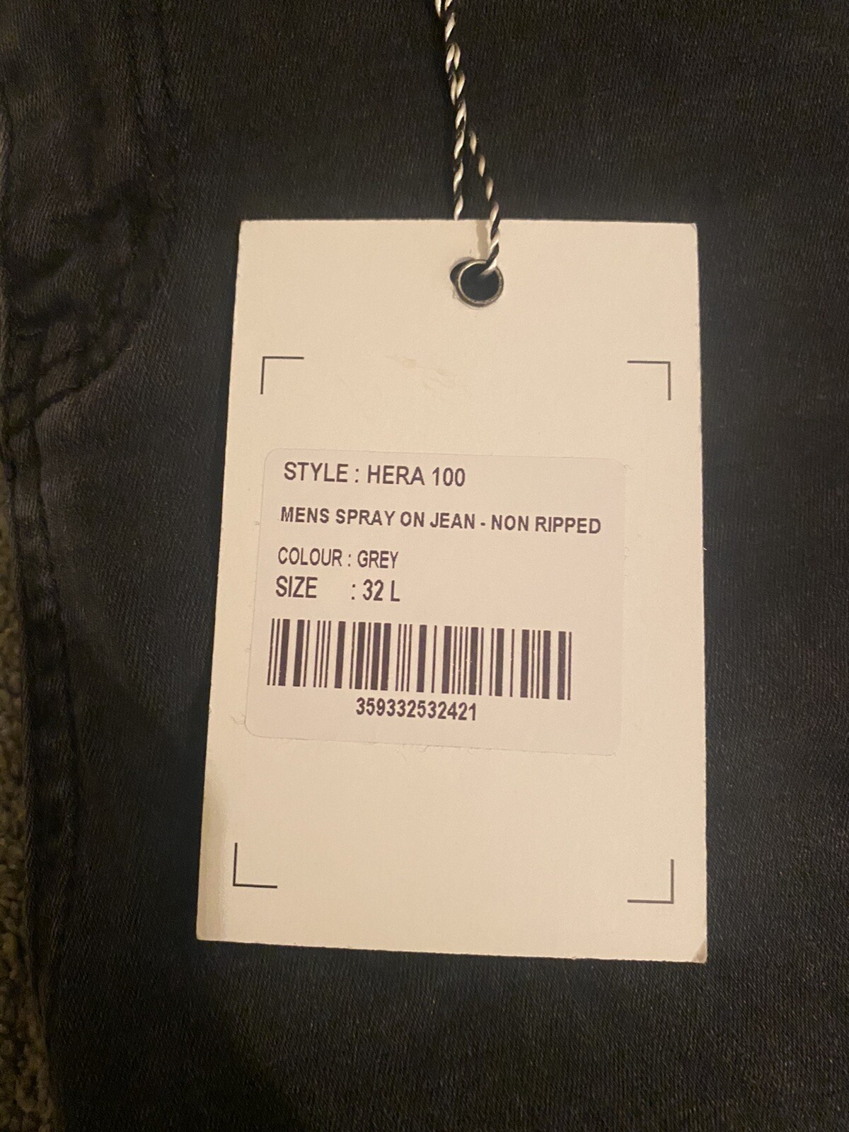 SKINNY Designer BLACK / GREY JEANS Size 