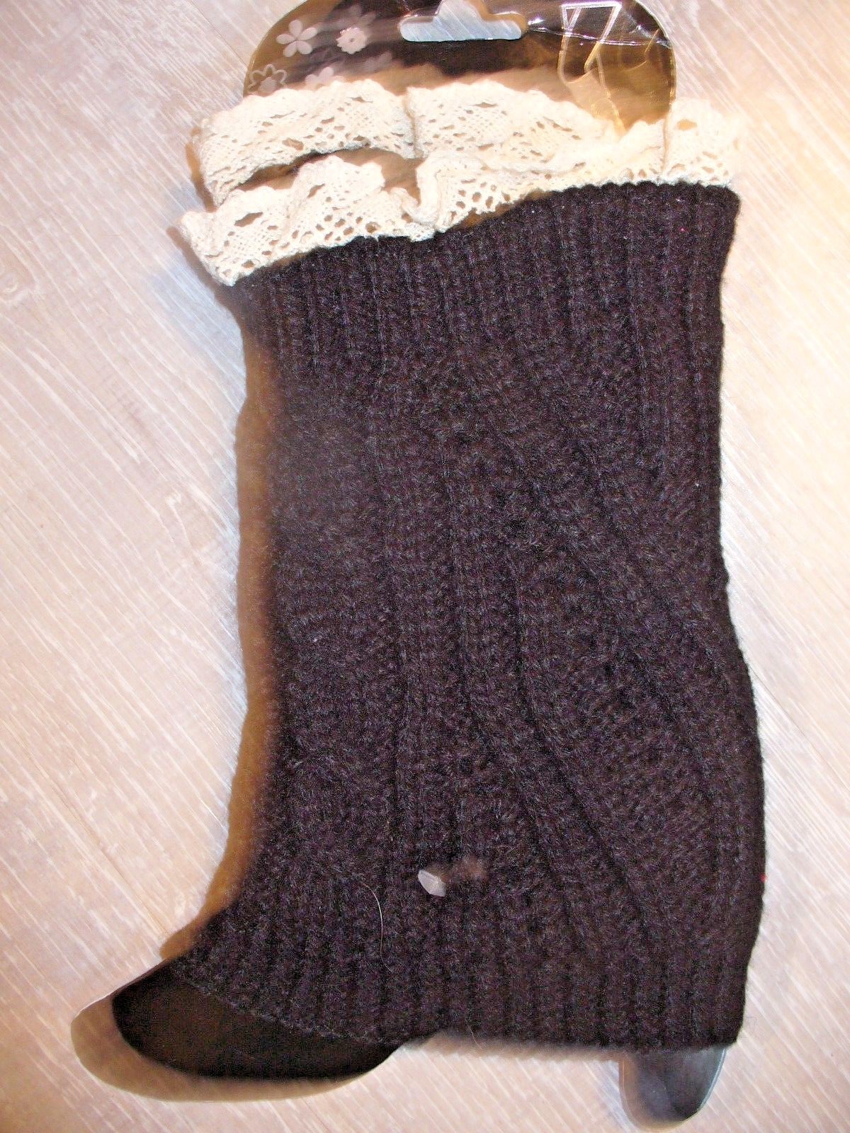 NIP Lot of 3  Women's Lace Boot Cuff / Leg Warmer Tan, Grey, Black