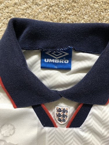 Vintage 1993 Umbro England Home Football Soccer Jersey XL