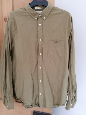 H M Khaki Olive Green Button Down Shirt Mens Size Xlのebay公認海外通販 セカイモン