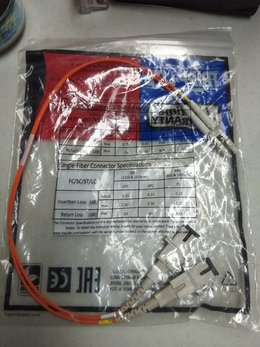 TRIPP-LITE LC Male - SC Female Network Fiber Adaper Cable 1' N458-001-62 Duplex