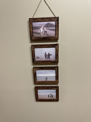 Unique Wood  hanging a wall display Four 4 X 6 NEW shipping included