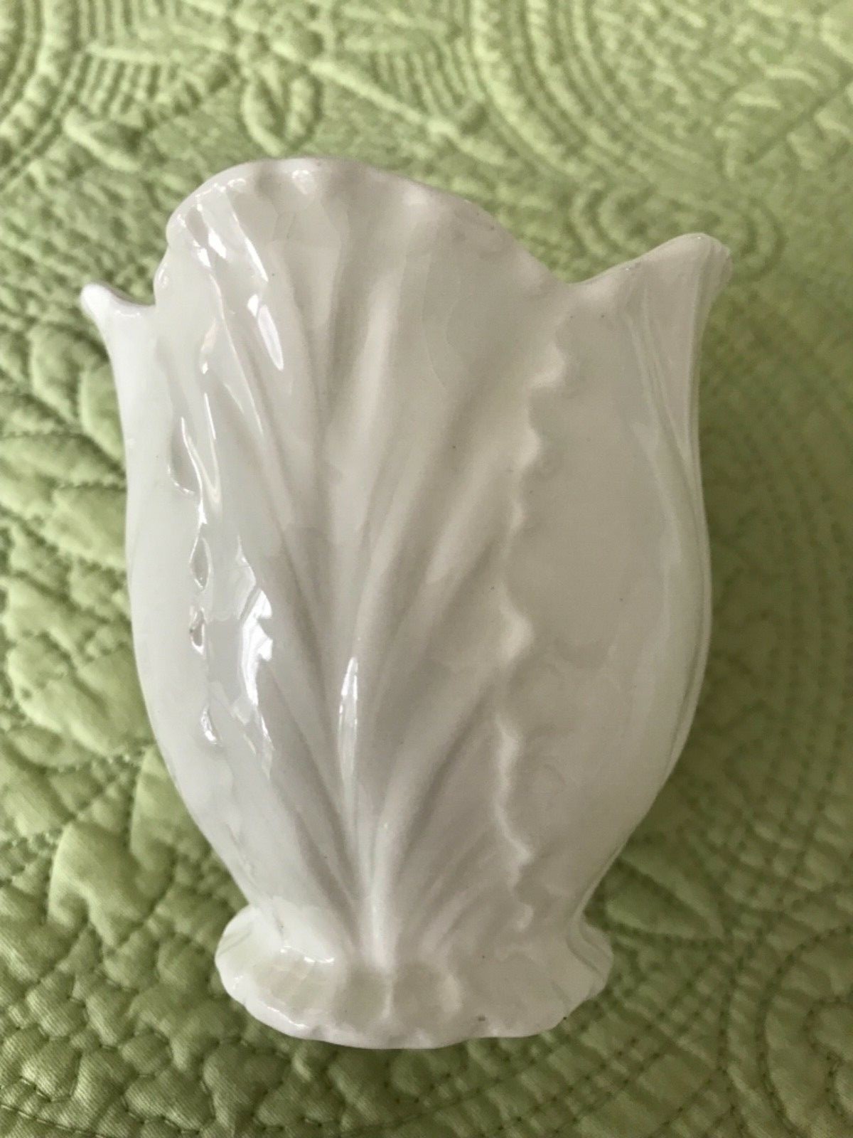 Vintage ERPHILA Art Pottery small white leaf vase Bavaria