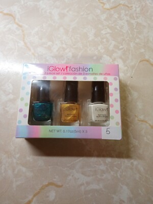 Glow! Finger Nail Polish 3 Piece Set 0.25 Multicolor   #5 / Esmaltes de Unas 