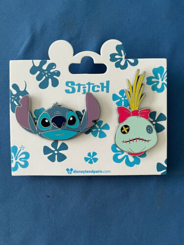 STITCH And SCRUMP    Disney Pin 2 Pins on ONE Card  PARIS DLP Exclusive  New 
