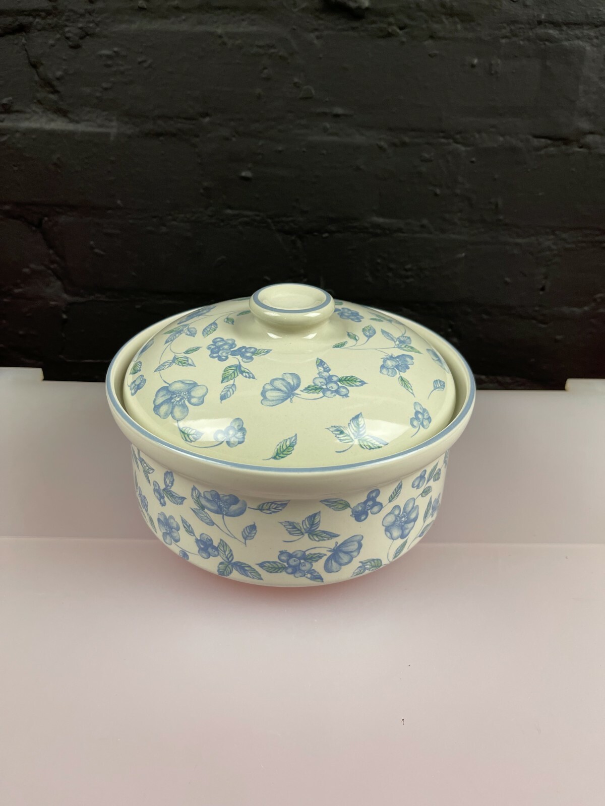 BHS Bristol Blue Covered / Lidded Casserole Dish 22 cm Wide