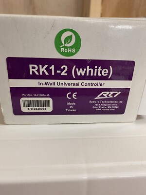 RTI RK1-2 (WHITE) PART # 10-210074-15 Programmable in-Wall Keypad Remote Control