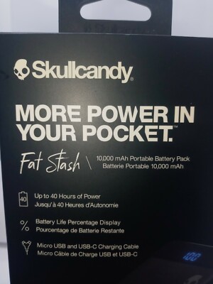 Skullcandy Fat Stash Portable Battery Pack - Black 10,000 mAh