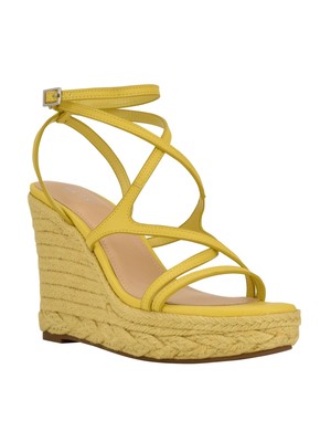 

GUESS Женские желтые эспадрильи на танкетке Hirani на платформе 1,5 с миндалевидным носком, 7,5 м, Желтый, GWHIRANI