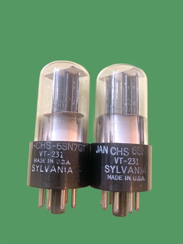 Sylvania JAN CHS 6SN7GT VT231 VT-231 6SN7 Black Long Bottle NOS