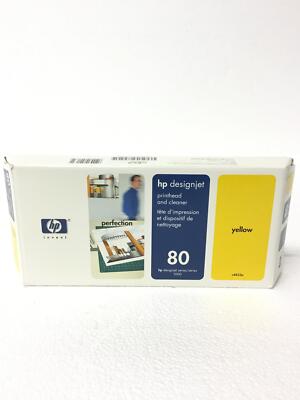 NEW HP Designjet 80 Printhead & Cleaner C4823A Yellow, For Series 1000 Expired