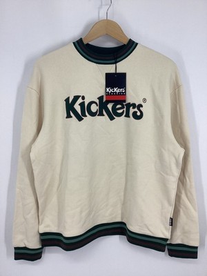 KICKERS UNISEX LOGO SWEATSHIRT CREW NECK SIZE XS ECRU  IB