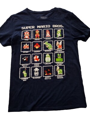Nintendo Super Mario Men's Super Mario Characters Graphic Blue Size M (38-40)