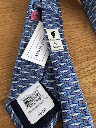 Nwt Vineyard Vines Boys Blue Tie Tarpon & Fly Retail $49.50 NEW