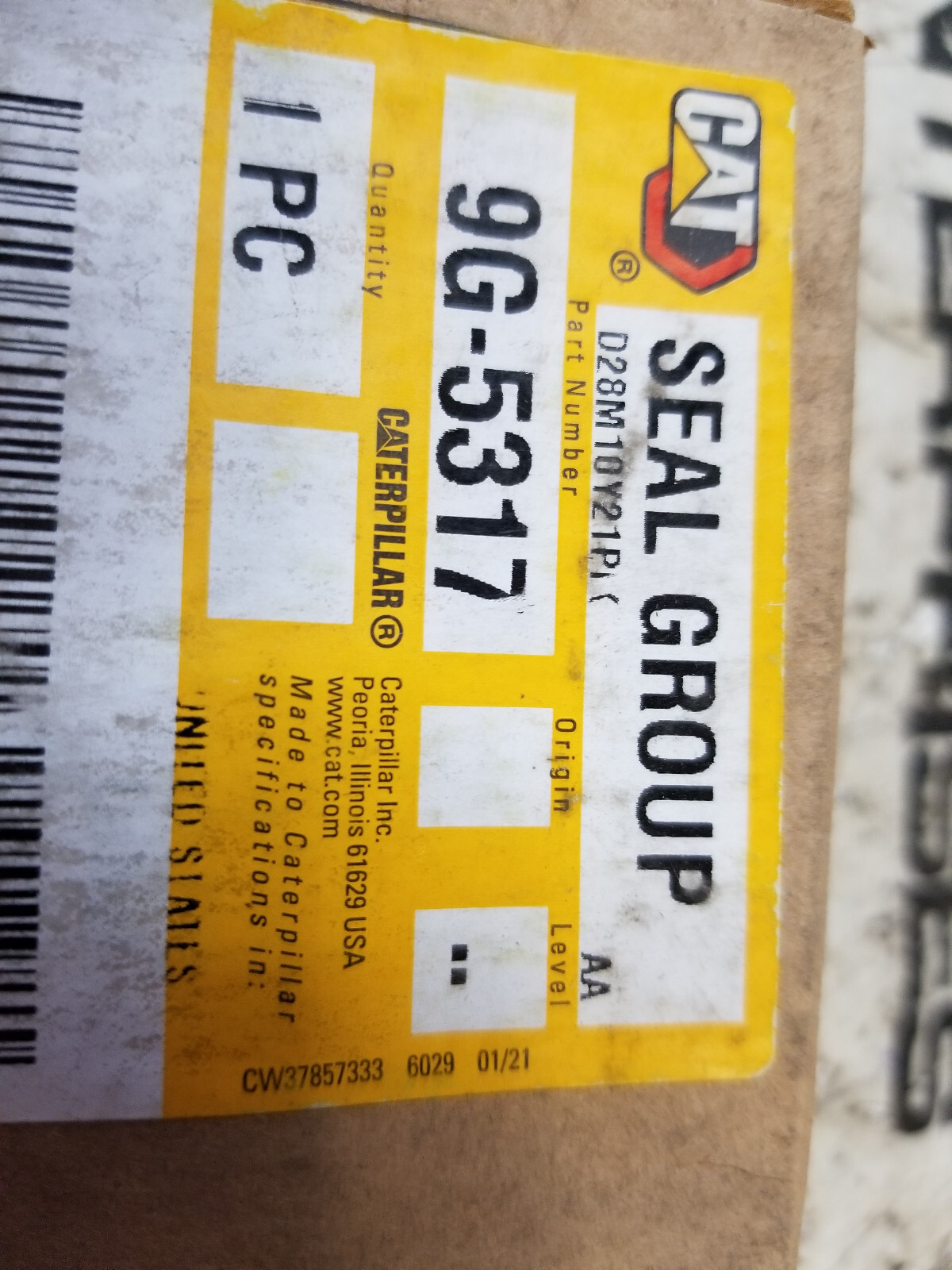 1 BOX WITH 2 SEALS - 9G-5317 256.67mm Outside Diameter Duo Cone Seal 9G5317 - Picture 2 of 5