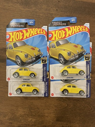Hot Wheels 2024 Mainline K Case VW Beetle Transformers Bumblebee (Lot of 4)
