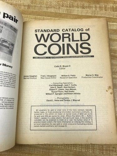 1981 Standard Catalog of World Coins Edition