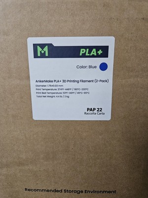AnkerMake PLA+ 3D Printer Filament Blue 2 Pack Official Anker Filament