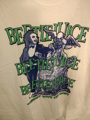 Beetlejuice The Ghost With The Most Shirt Off White Size Large New With Tags
