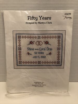Imaginating Cross Stitch Kit FIFTY YEARS #1699 By Marilyn Clark New In Package