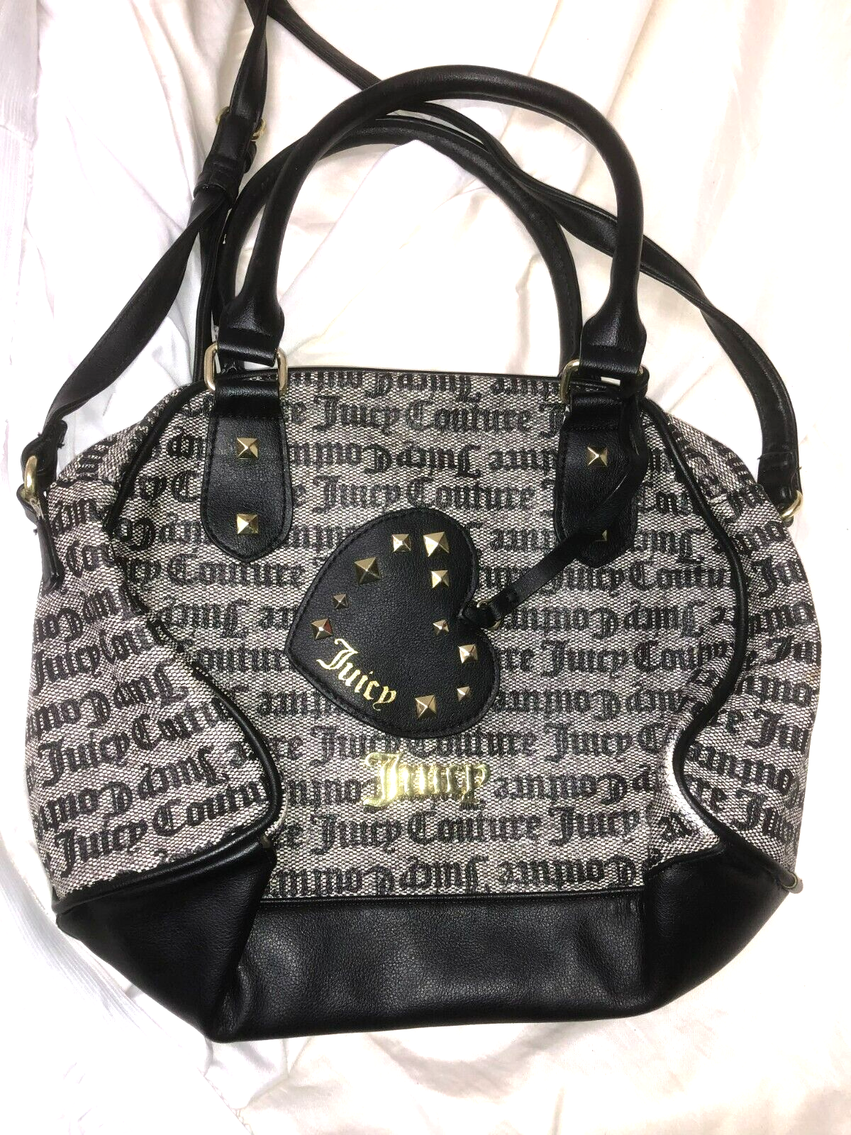 アメリカ LA JUICY COUTURE マザーズバッグ 黒 オムツ替シート付 アメリカ LA JUICY COUTURE マザーズバッグ 黒 オムツ替シート付