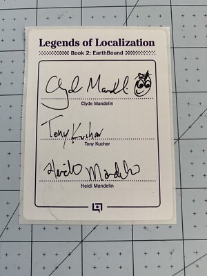 Legends of Localization Book 2 Earthbound Signed Book Plate.  Clyde Mandelin