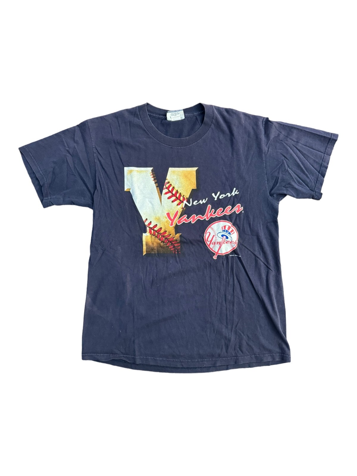 Lee Sports YankeesTシャツウェア MLB 90's VINTAGE 90s New York Yankees Shirt Lee Sports Sz L Navy Blue