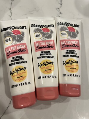 Lot of 3 Soap & Glory All the Right Smoothies Body Wash Soap 8.4 Oz NEW