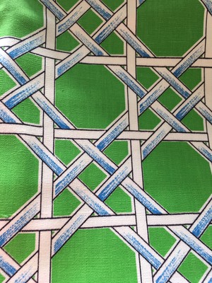 Vintage Bright Green Medium Weight Vintage Geometric Fabric 8yds+ x 44