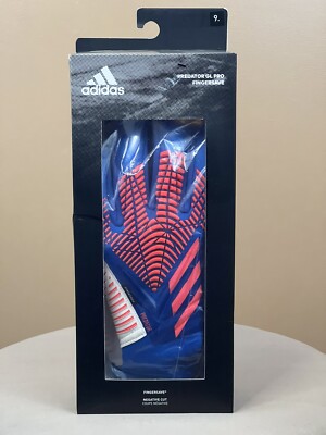 adidas Predator GL Pro Fingersave Goalkeeper Gloves Blue Red HB7943 Size 9