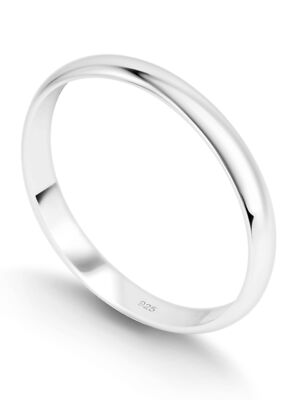 925 Sterling Silver Bridal Wedding Ring Comfort Ring Solid - 2mm to 8mm width