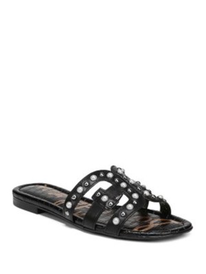 

Женские кожаные шлепанцы SAM EDELMAN Black Bay Toe Block Heel Slip On, Черный, F7835L1