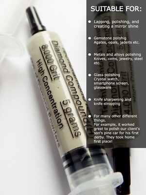 Diamond Polishing Lapidary Paste 8,000 Grit 0-2 Micron (H) 50% Concentration 5 g
