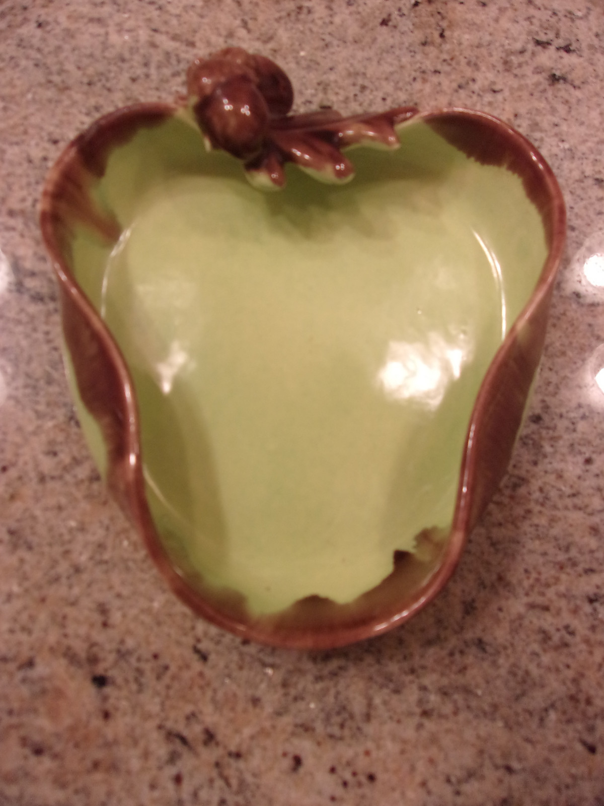 Jaska of California Cascade Ware Candy/Nut Dish, Folded Rim, Acorns & Leaves,MCM