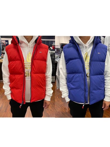TOMMY HILFIGER JEANS Puffy Puffer Down Vest With Logo  Size 