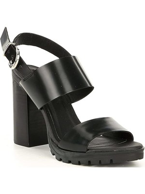 

STEVE MADDEN Женские черные кожаные сандалии Emil на платформе 1/2 дюйма с ремешком на пятке 8 м, Черный, EMIL04S1