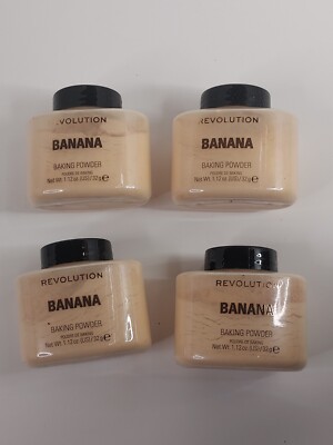 4 Makeup Revolution Banana Loose Baking Powders 1.12oz Super Matte Fix 4 BOTTLES