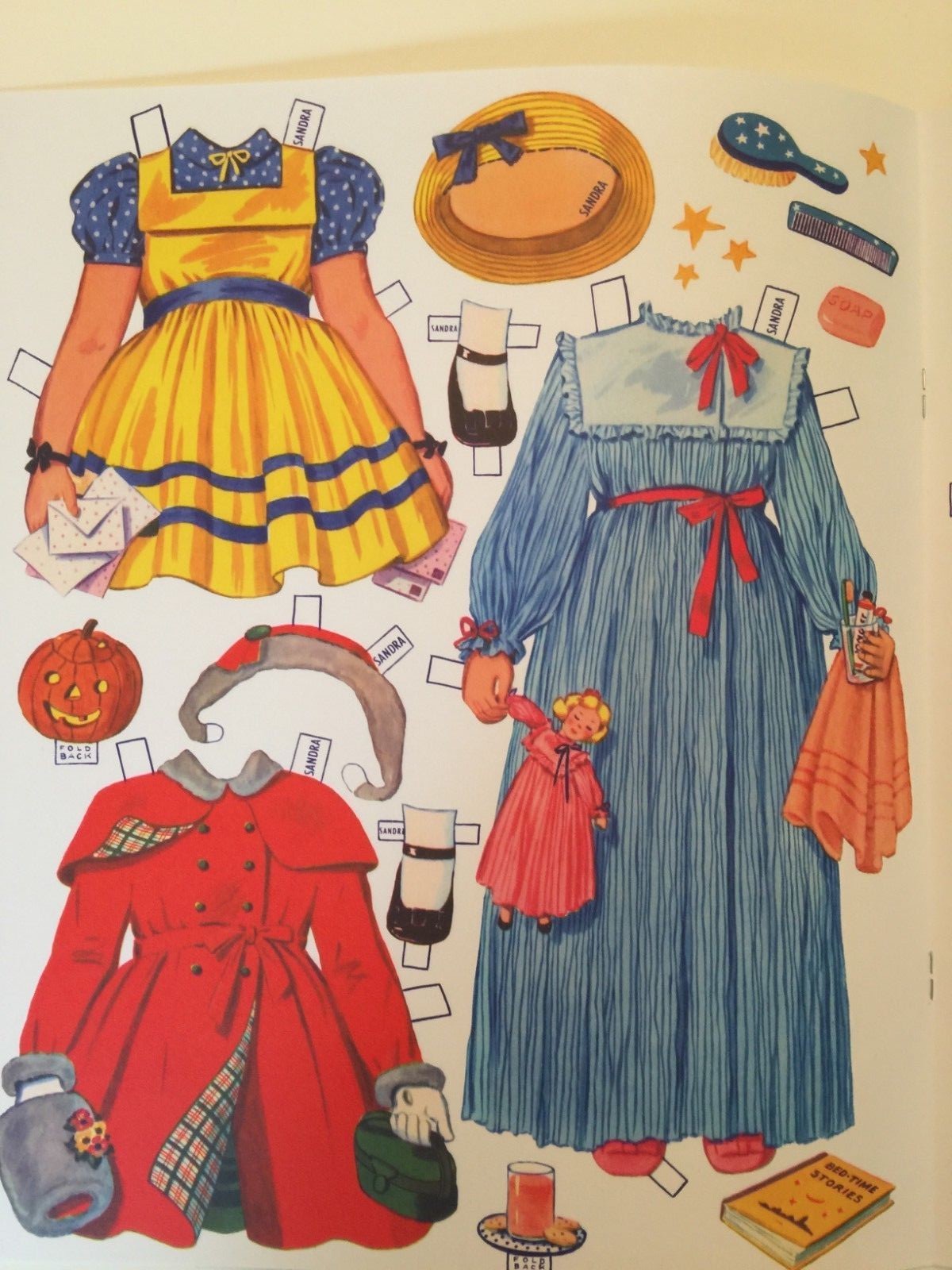 SALLY, SANDRA AND SUE - Darling Mid-Century Vintage Reproduction Paper Doll Book