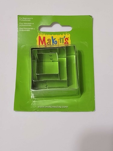Makins Clay Cutters CIRCLES SQUARES Crafts 3 sizes per pack Lot of 2 Shapes NEW