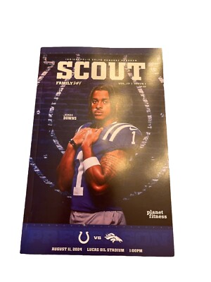 2024 Indianapolis Colts Game Day NFL Scout Program vs Broncos 8/11/24 Josh Downs