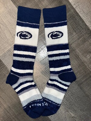 PENN STATE NITTANY LIONS COLLEGE TEAM LOGO WOMENS SOFT COMFY FUZZY CREW SOCKS