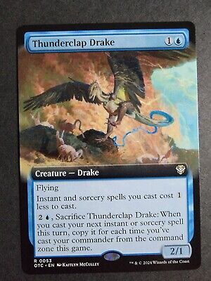 Thunderclap Drake (Ext Art) Rare MTG OTJ Commander