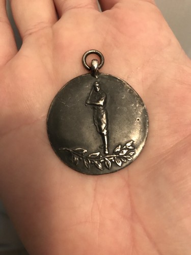 Antique Vintage 1921 Baseball Player Sterling Silver Medal Fob ( Timmins )