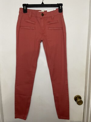 bcbgeneration womens 23 dusty rose The Jasper Skinny jeans zippered pockets NWT