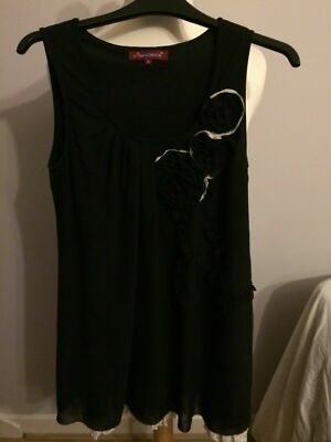 Uttam London Black Strappy Sleeveless Evening Party Dress UK 8/10