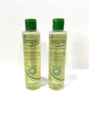 Simple Sensitive Skin Experts Hydrating Cleansing Oil 4.2oz./125ml LOT OF 2