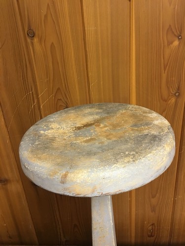 Vintage Porcelain Cast Iron Ice Cream Parlor Stool With Top-Art Decco-