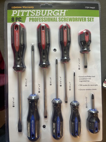 クリープランドPT Pittsburgh Professional Screwdriver Set 8 Pc - Magnetic Tips